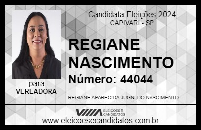 Candidato REGIANE NASCIMENTO 2024 - CAPIVARI - Eleições