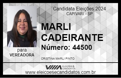 Candidato MARLI CADEIRANTE  2024 - CAPIVARI - Eleições