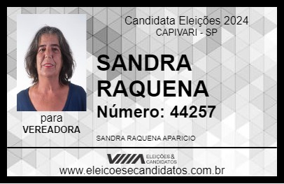 Candidato SANDRA RAQUENA  2024 - CAPIVARI - Eleições