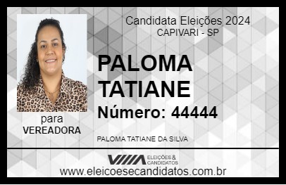 Candidato PALOMA TATIANE  2024 - CAPIVARI - Eleições