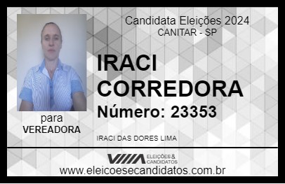 Candidato IRACI CORREDORA 2024 - CANITAR - Eleições