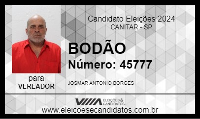 Candidato BODÃO 2024 - CANITAR - Eleições