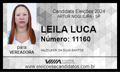 Candidato LEILA LUCA 2024 - ARTUR NOGUEIRA - Eleições