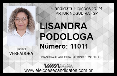 Candidato LISANDRA PODOLOGA 2024 - ARTUR NOGUEIRA - Eleições