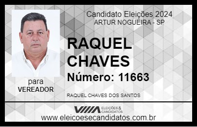 Candidato RAQUEL CHAVES 2024 - ARTUR NOGUEIRA - Eleições