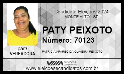 Candidato PATY PEIXOTO 2024 - MONTE ALTO - Eleições