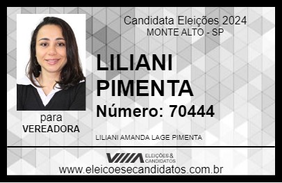 Candidato LILIANI PIMENTA 2024 - MONTE ALTO - Eleições