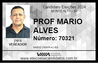 Candidato PROF MARIO ALVES 2024 - MONTE ALTO - Eleições