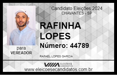 Candidato RAFINHA LOPES 2024 - CHAVANTES - Eleições