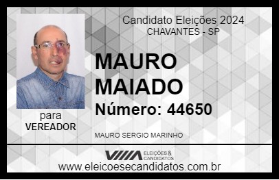 Candidato MAURO MAIADO 2024 - CHAVANTES - Eleições