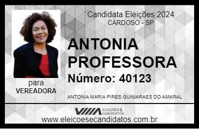 Candidato ANTONIA PROFESSORA 2024 - CARDOSO - Eleições