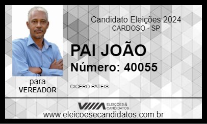 Candidato PAI JOÃO 2024 - CARDOSO - Eleições