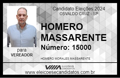 Candidato HOMERO MASSARENTE 2024 - OSVALDO CRUZ - Eleições