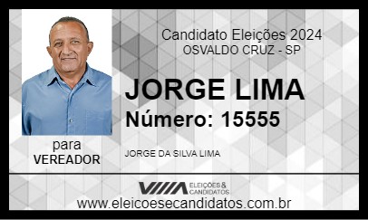 Candidato JORGE LIMA 2024 - OSVALDO CRUZ - Eleições