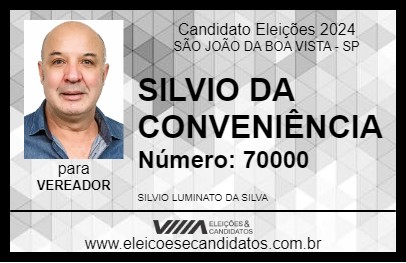 Candidato SILVIO DA CONVENIÊNCIA 2024 - SÃO JOÃO DA BOA VISTA - Eleições