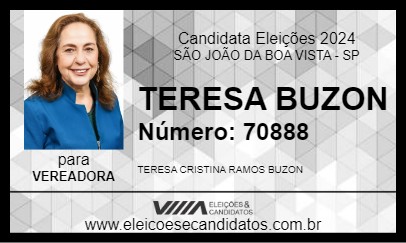 Candidato TERESA BUZON 2024 - SÃO JOÃO DA BOA VISTA - Eleições