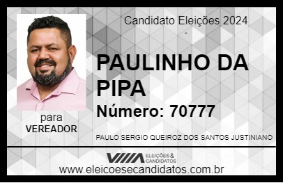 Candidato PAULINHO DA PIPA 2024 - SÃO JOÃO DA BOA VISTA - Eleições