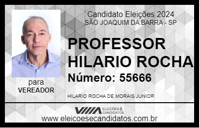 Candidato PROFESSOR HILARIO ROCHA 2024 - SÃO JOAQUIM DA BARRA - Eleições