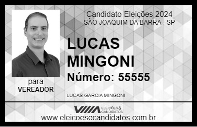 Candidato LUCAS MINGONI 2024 - SÃO JOAQUIM DA BARRA - Eleições