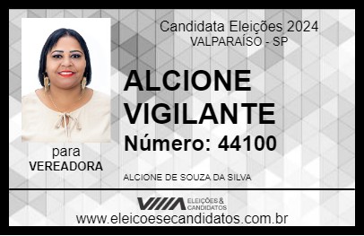 Candidato ALCIONE VIGILANTE 2024 - VALPARAÍSO - Eleições