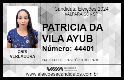 Candidato PATRICIA DA VILA AYUB 2024 - VALPARAÍSO - Eleições