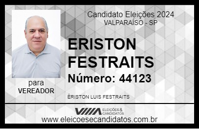 Candidato ERISTON FESTRAITS 2024 - VALPARAÍSO - Eleições