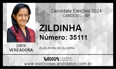 Candidato ZILDINHA 2024 - CARDOSO - Eleições