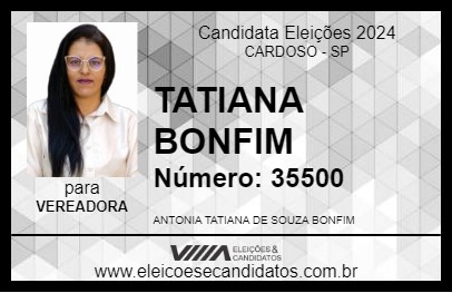 Candidato TATIANA BONFIM 2024 - CARDOSO - Eleições