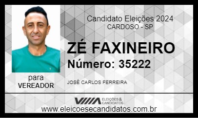 Candidato ZÉ FAXINEIRO 2024 - CARDOSO - Eleições