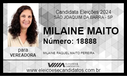 Candidato MILAINE MAITO 2024 - SÃO JOAQUIM DA BARRA - Eleições