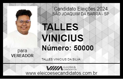 Candidato TALLES VINICIUS 2024 - SÃO JOAQUIM DA BARRA - Eleições