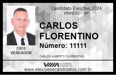 Candidato CARLOS FLORENTINO 2024 - VINHEDO - Eleições