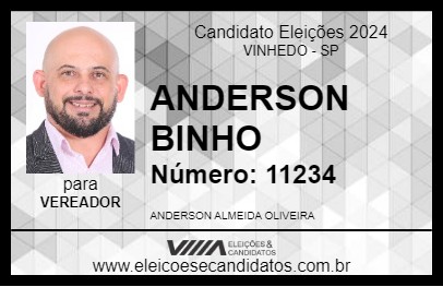 Candidato ANDERSON BINHO 2024 - VINHEDO - Eleições