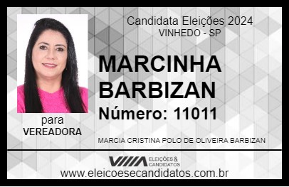 Candidato MARCINHA BARBIZAN 2024 - VINHEDO - Eleições