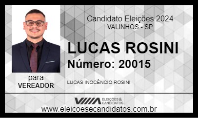 Candidato LUCAS ROSINI 2024 - VALINHOS - Eleições