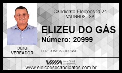 Candidato ELIZEU DO GÁS 2024 - VALINHOS - Eleições