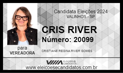 Candidato CRIS RIVER 2024 - VALINHOS - Eleições