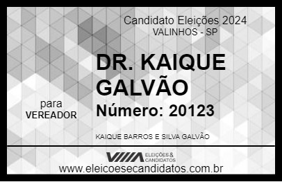 Candidato DR. KAIQUE GALVÃO 2024 - VALINHOS - Eleições