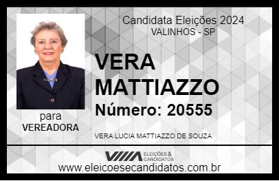 Candidato VERA MATTIAZZO 2024 - VALINHOS - Eleições