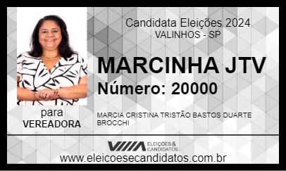 Candidato MARCINHA JTV 2024 - VALINHOS - Eleições