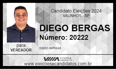 Candidato DIEGO BERGAS 2024 - VALINHOS - Eleições