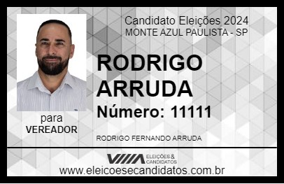 Candidato RODRIGO  ARRUDA 2024 - MONTE AZUL PAULISTA - Eleições