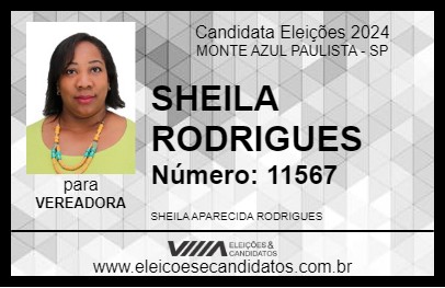 Candidato SHEILA  RODRIGUES 2024 - MONTE AZUL PAULISTA - Eleições