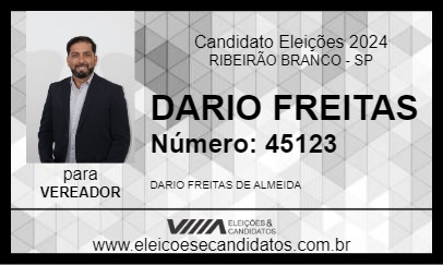 Candidato DARIO FREITAS 2024 - RIBEIRÃO BRANCO - Eleições