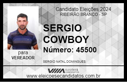 Candidato SERGIO COWBOY 2024 - RIBEIRÃO BRANCO - Eleições