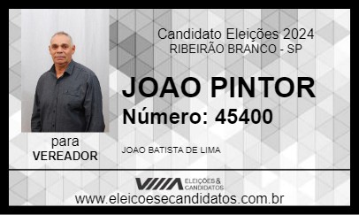 Candidato JOAO PINTOR 2024 - RIBEIRÃO BRANCO - Eleições