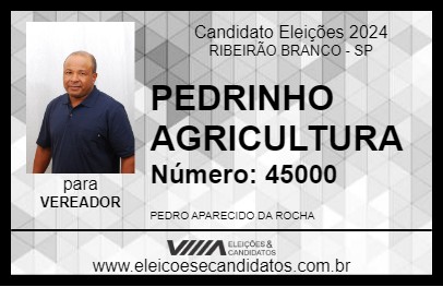 Candidato PEDRINHO AGRICULTURA 2024 - RIBEIRÃO BRANCO - Eleições