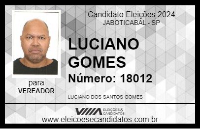 Candidato LUCIANO GOMES 2024 - JABOTICABAL - Eleições