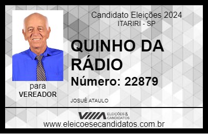 Candidato QUINHO DA RÁDIO 2024 - ITARIRI - Eleições