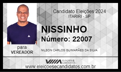 Candidato NISSINHO 2024 - ITARIRI - Eleições